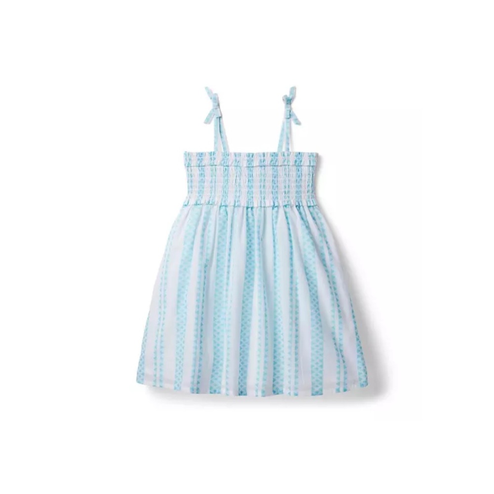 Janie and Jack Aqua and White Striped Dress